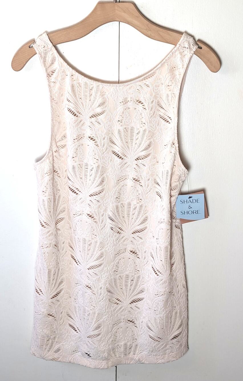Shade & Shore Cream See Through Cover Up Shirt XS
